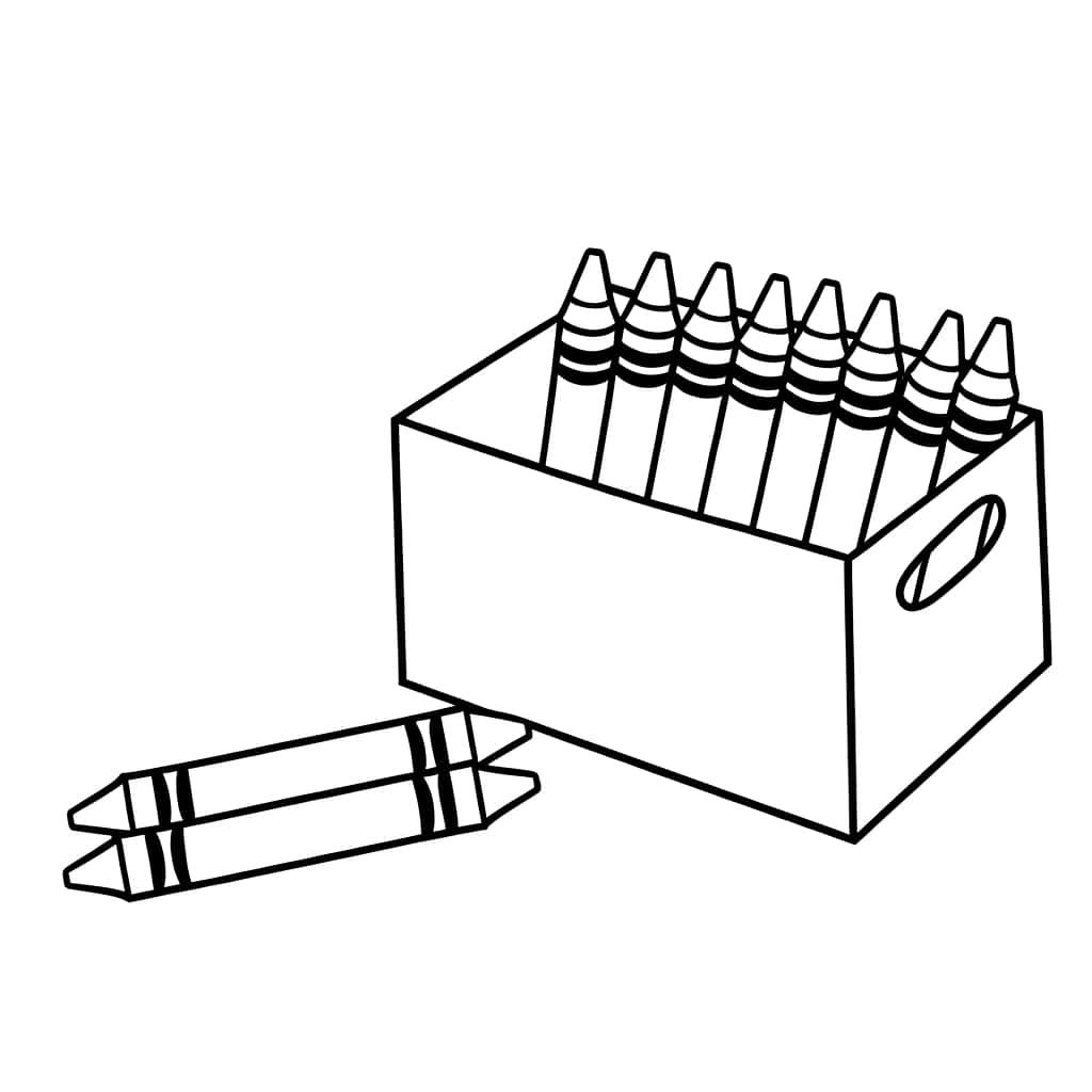 Coloriage Boîte de crayons à imprimer et colorier