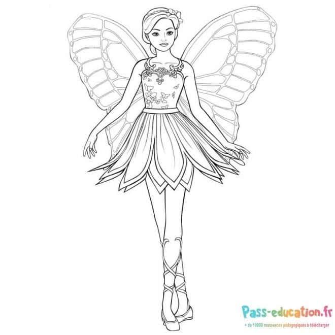 Coloriage Fée danseuse étoile à imprimer et colorier