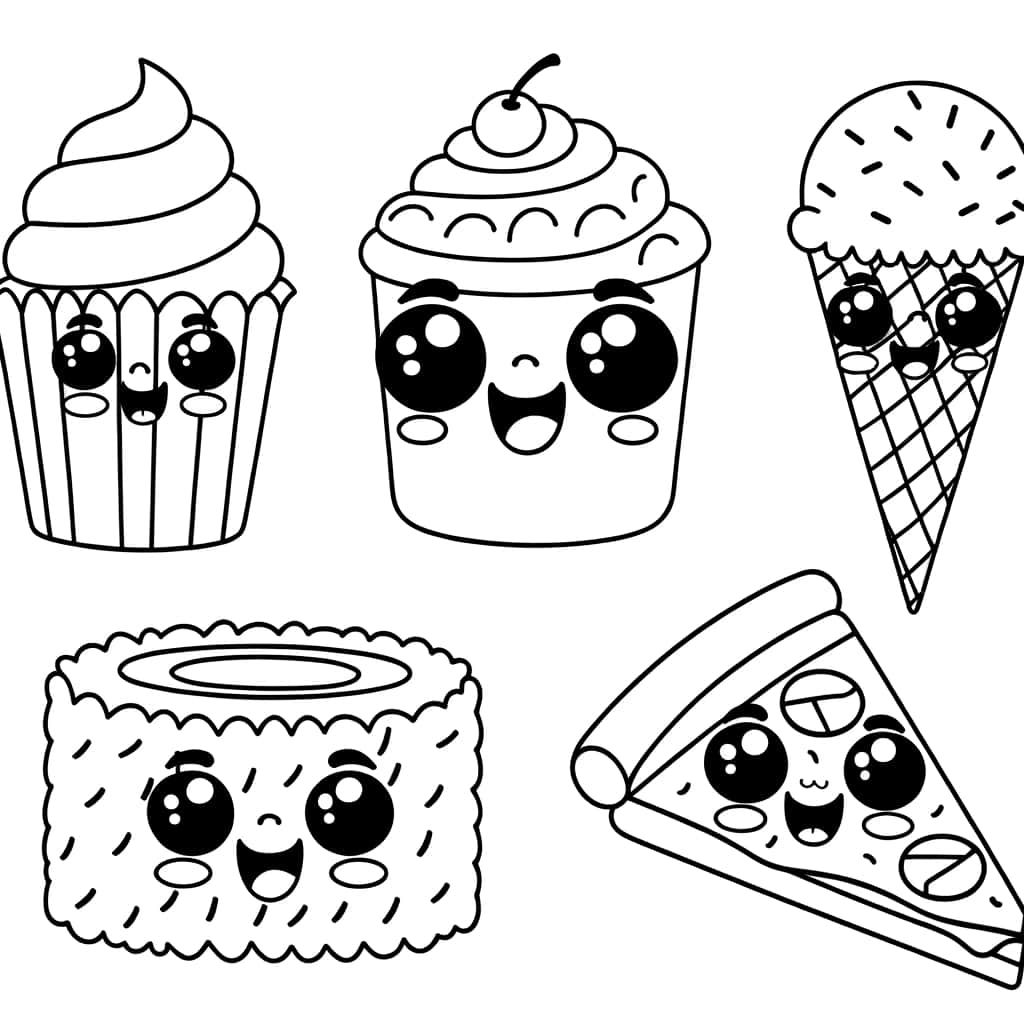 Coloriage Aliments Kawaii à imprimer et colorier