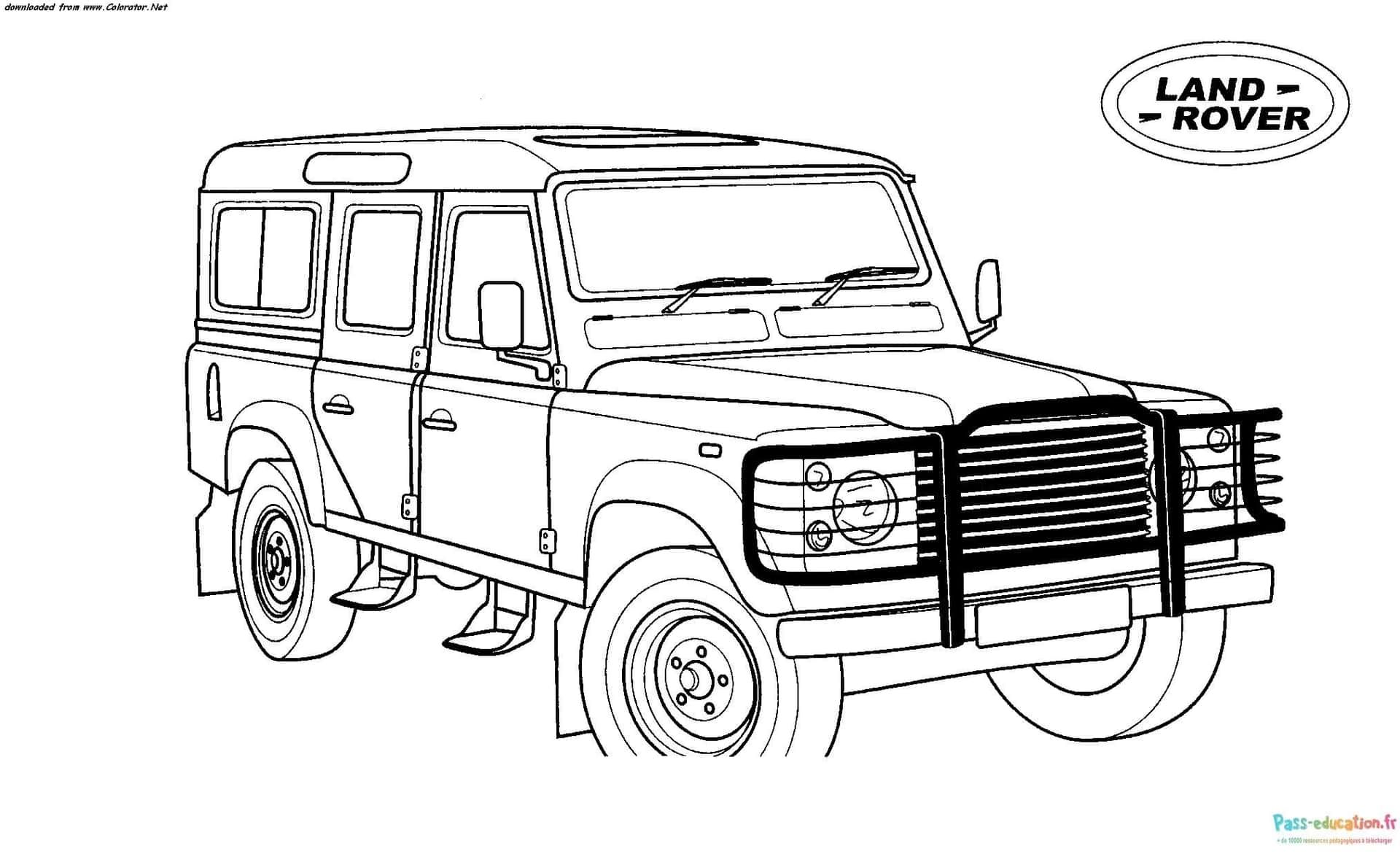 Coloriage 4x4 Land Rover à imprimer et colorier
