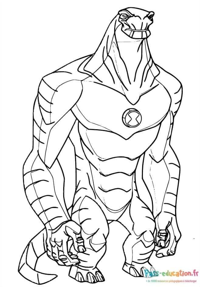 Coloriage Héros reptilien à imprimer et colorier