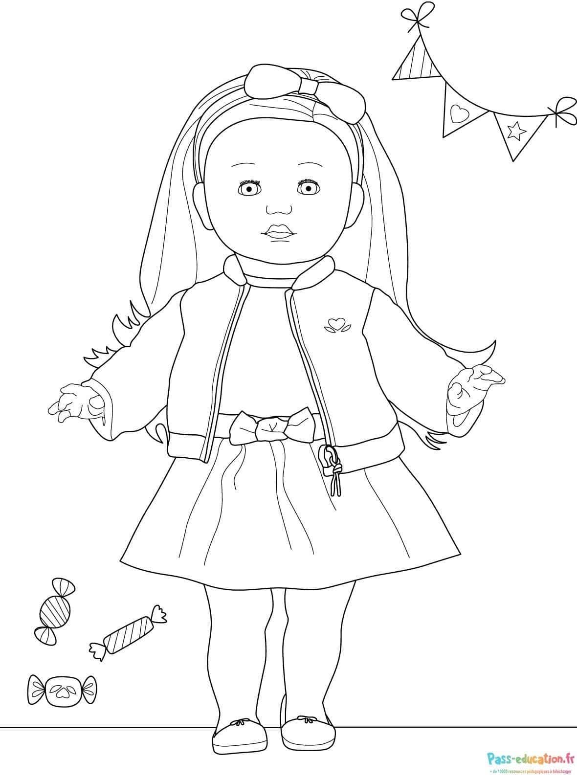 Coloriage Fille joyeuse à imprimer et colorier