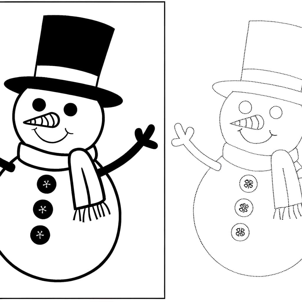 Coloriage Bonhomme de neige à imprimer et colorier