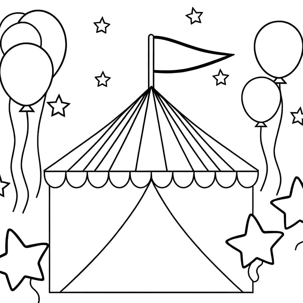 Coloriage Chapiteau Cirque à imprimer et colorier