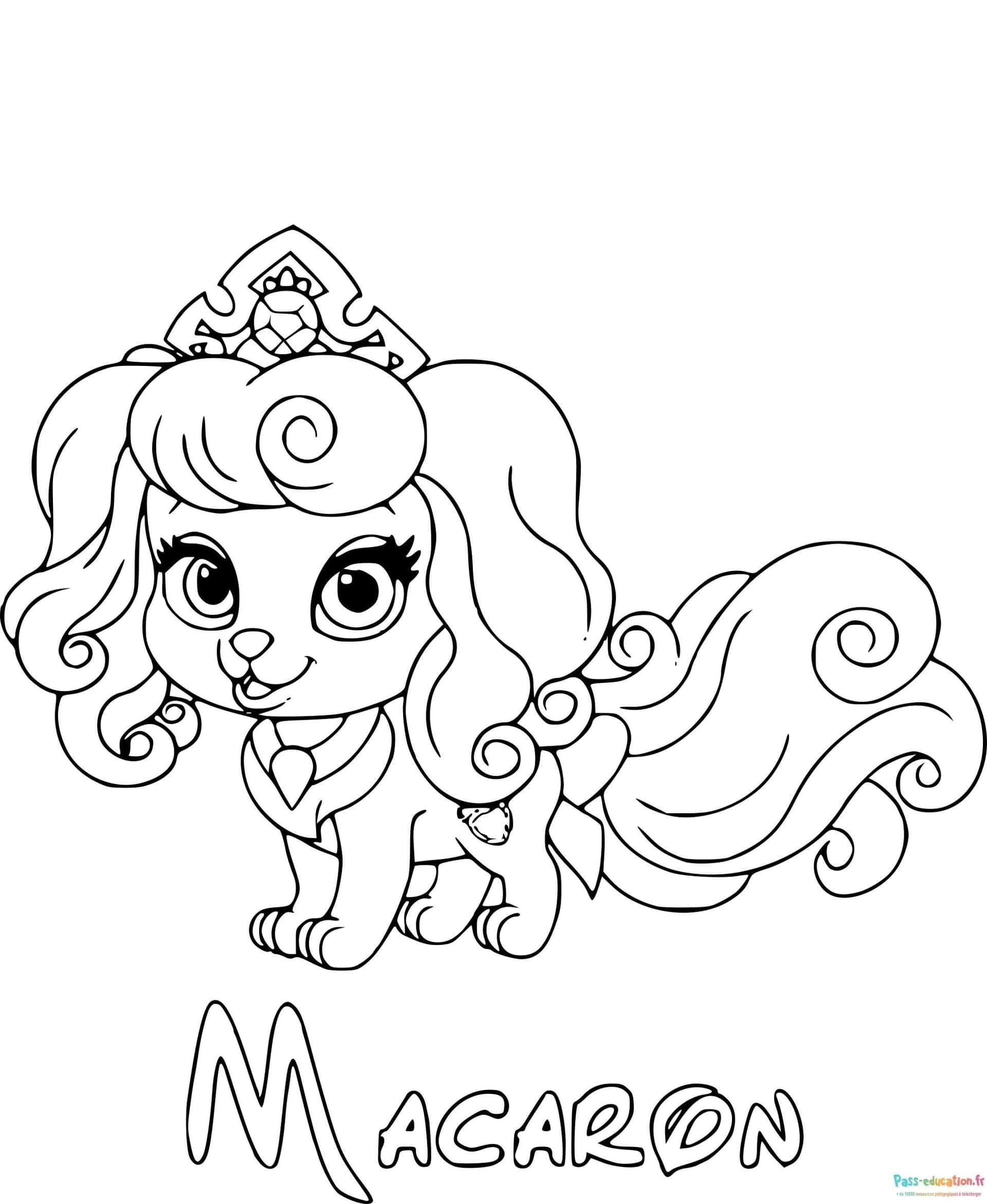 Coloriage Chiot Princesse à imprimer et colorier