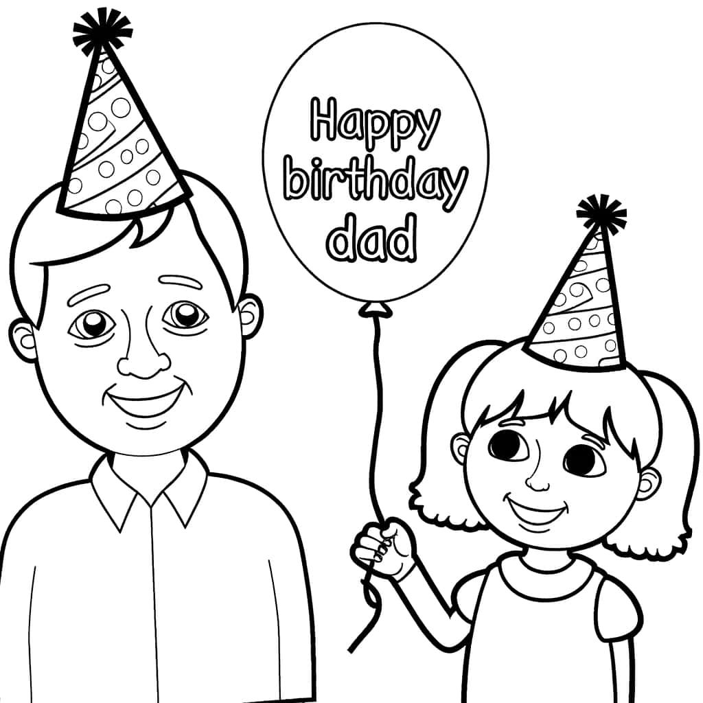 Coloriage Anniversaire Papa à imprimer et colorier