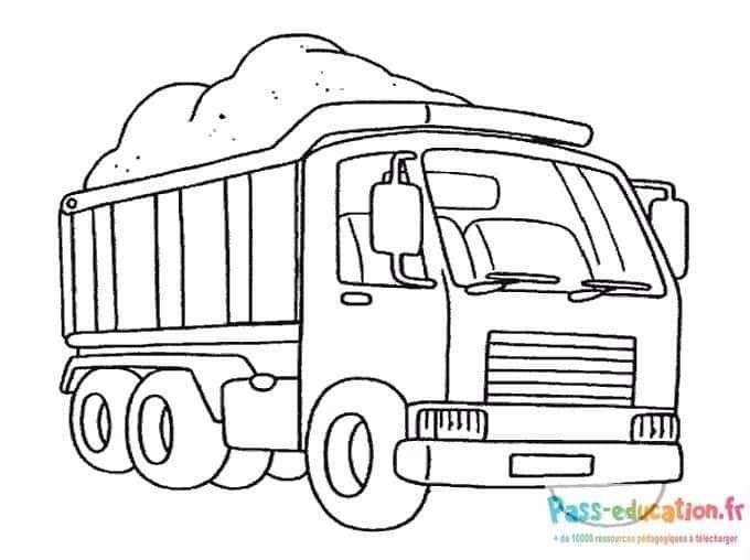 Coloriage Camion de chantier à imprimer et colorier