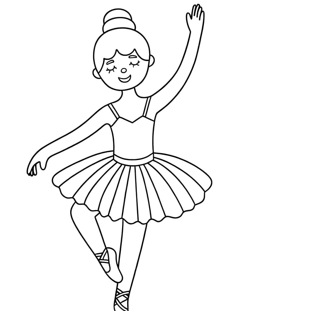 Coloriage Ballerine élégante à imprimer et colorier
