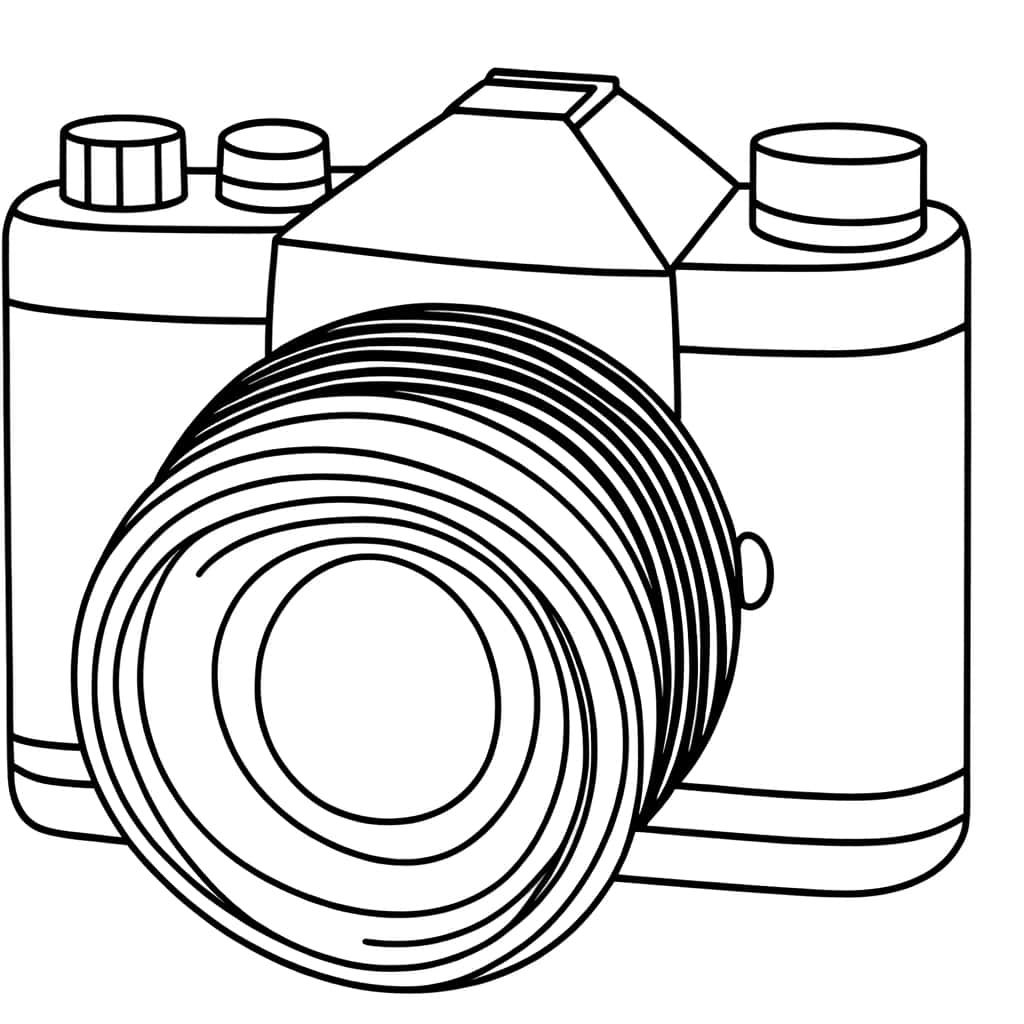 Coloriage Appareil photo reflex à imprimer et colorier