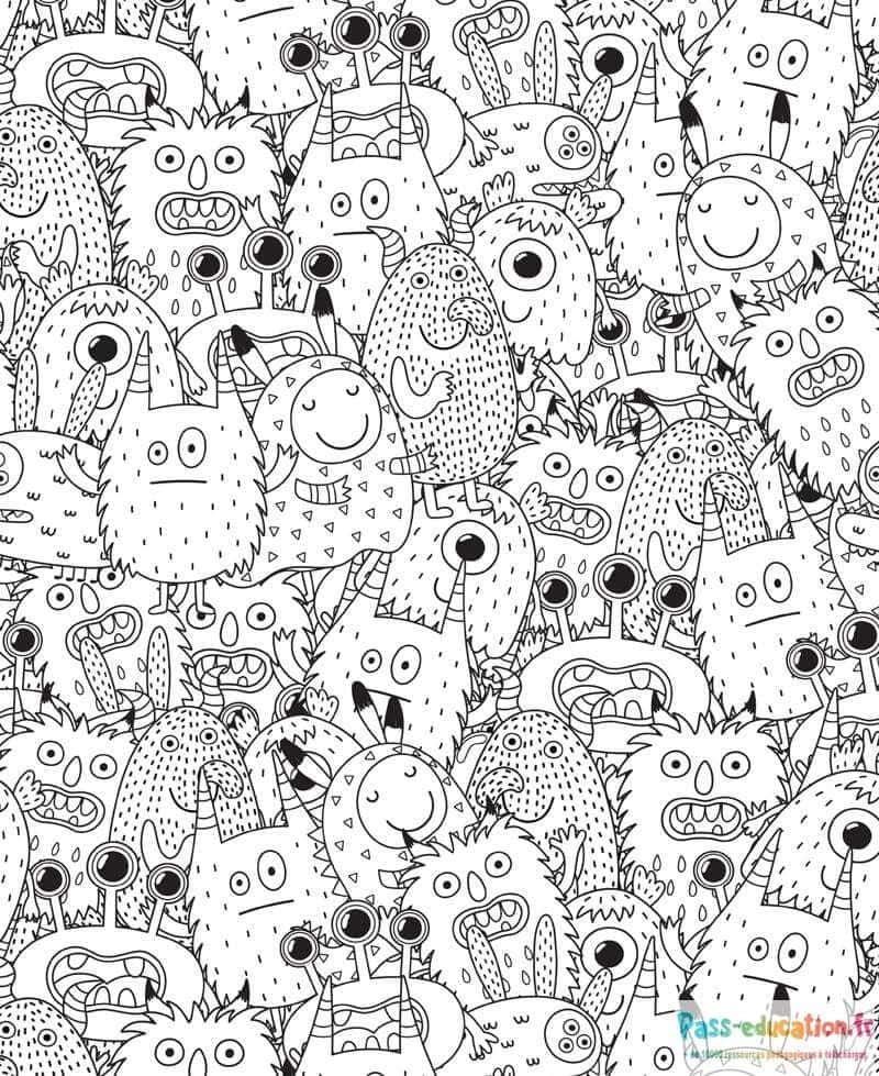Coloriage Fête des monstres à imprimer et colorier