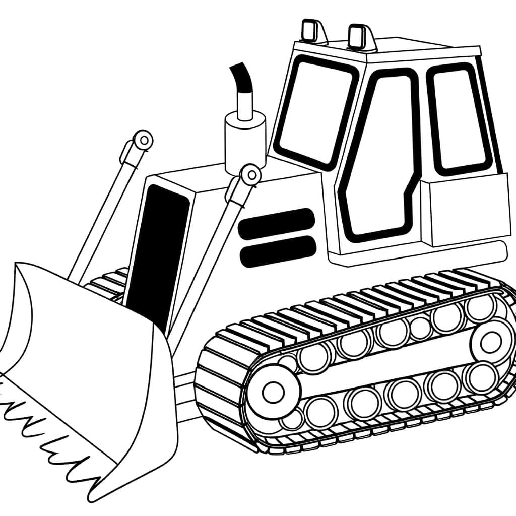 Coloriage Bulldozer en action à imprimer et colorier