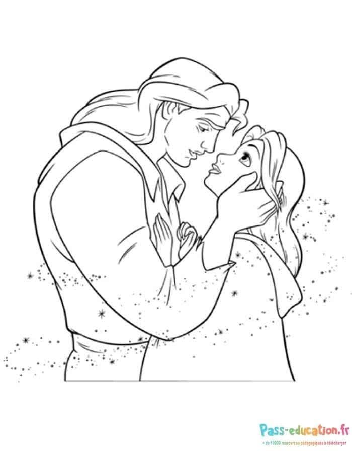 Coloriage Belle et la Bête à imprimer et colorier