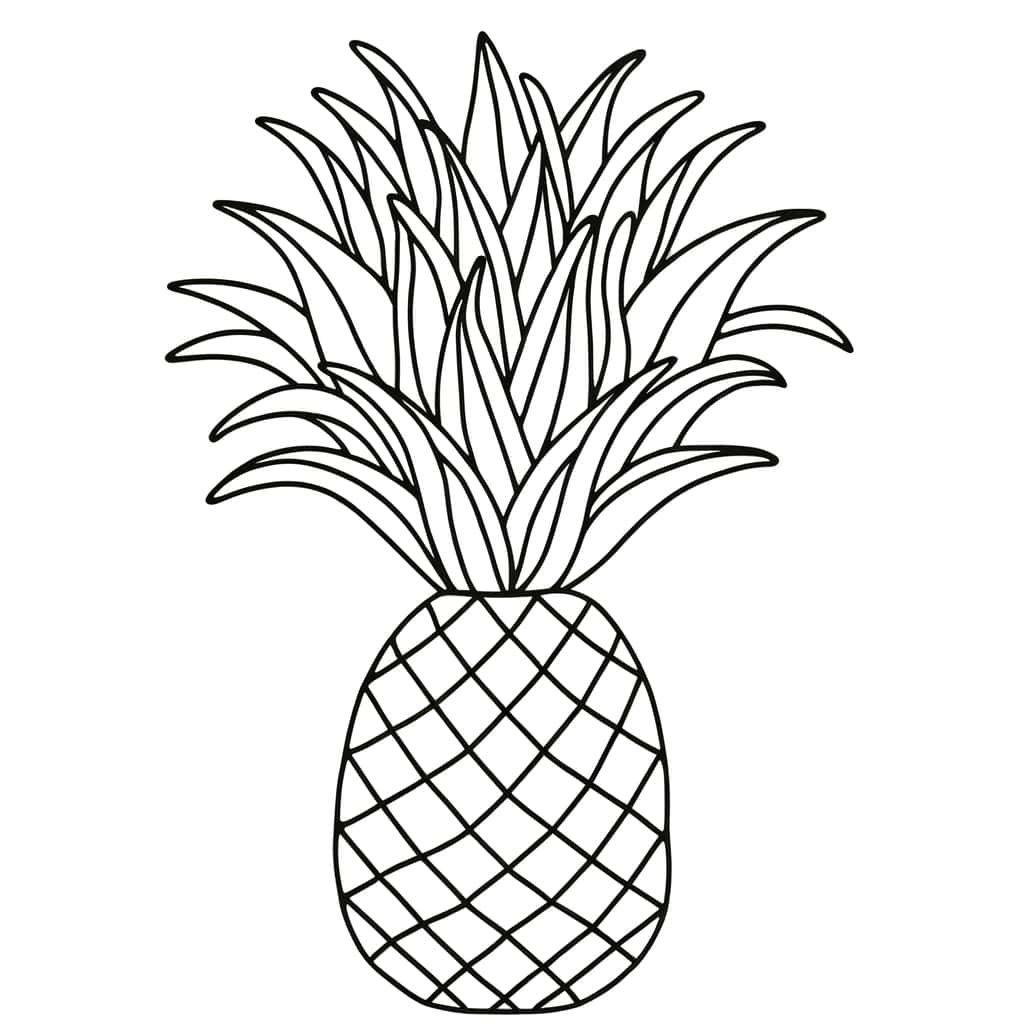 Coloriage Ananas à imprimer et colorier