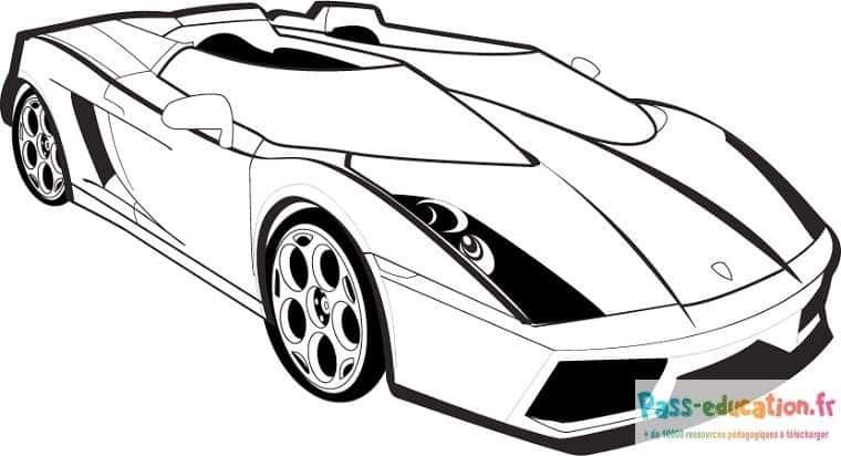 Coloriage Voiture sportive à imprimer et colorier