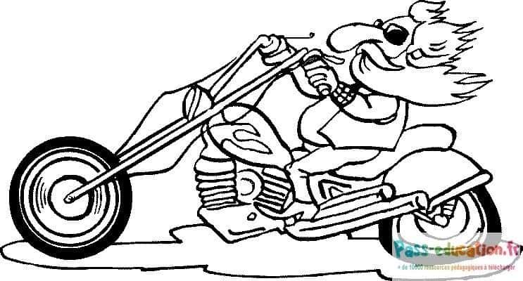 Coloriage Motard à moustache à imprimer et colorier