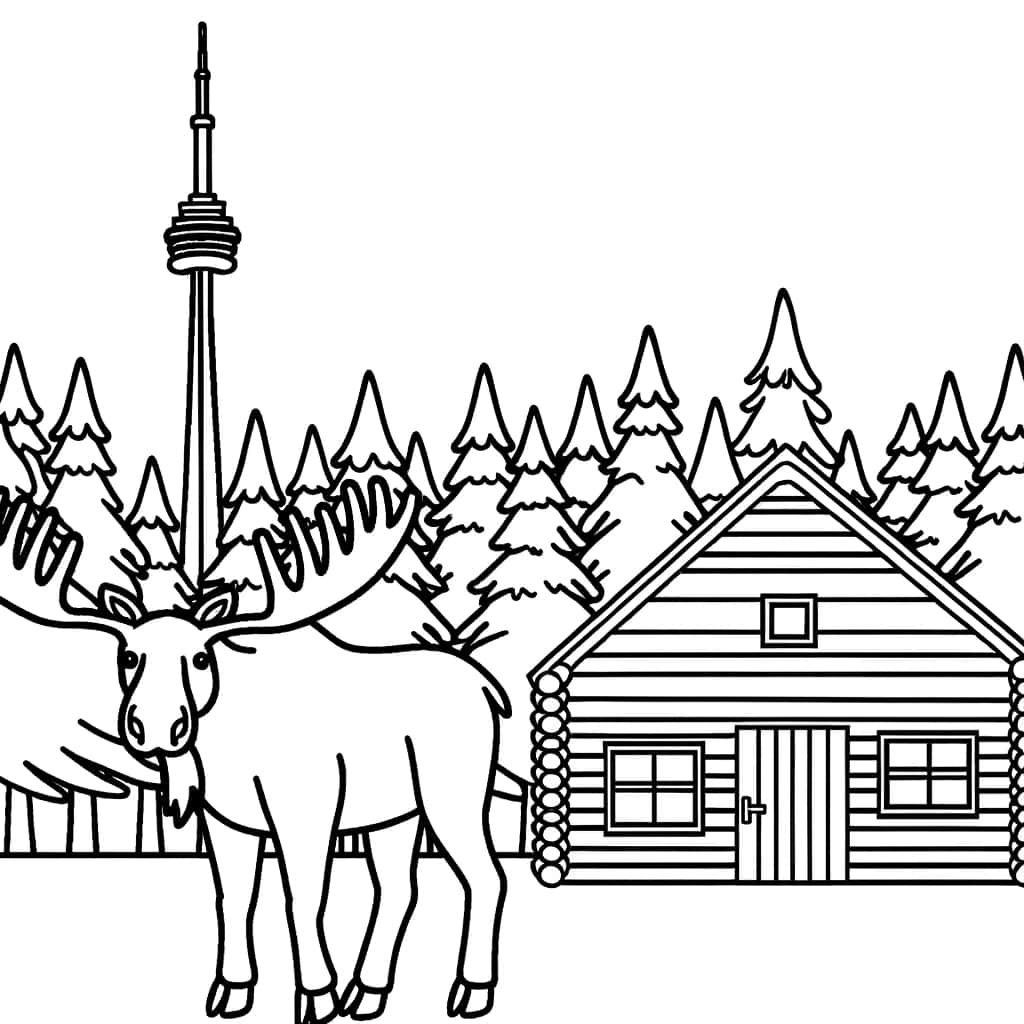 Coloriage Canada rustique à imprimer et colorier
