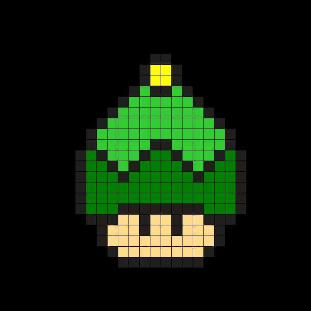 Coloriage Champignon pixelisé à imprimer et colorier