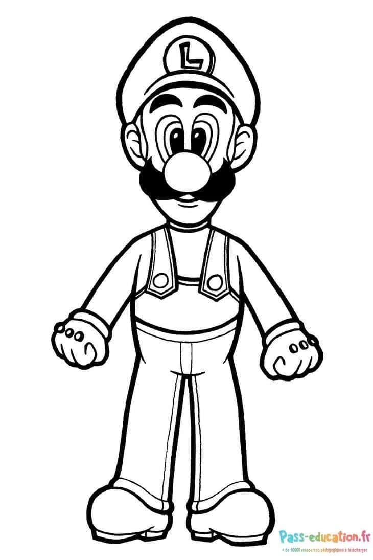 Coloriage Luigi dessin animé à imprimer et colorier
