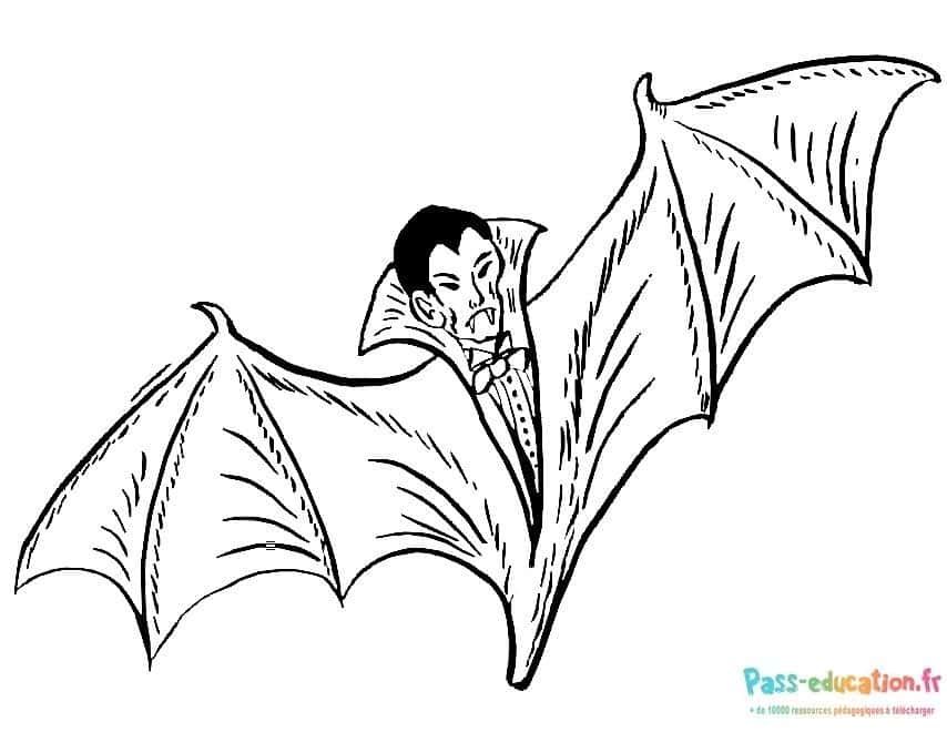 Coloriage Ailes de chauve-souris à imprimer et colorier