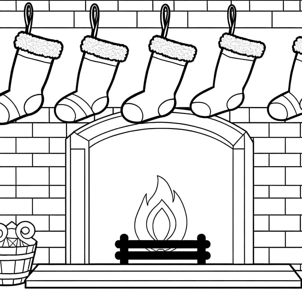 Coloriage Chaussettes de Noël à imprimer et colorier