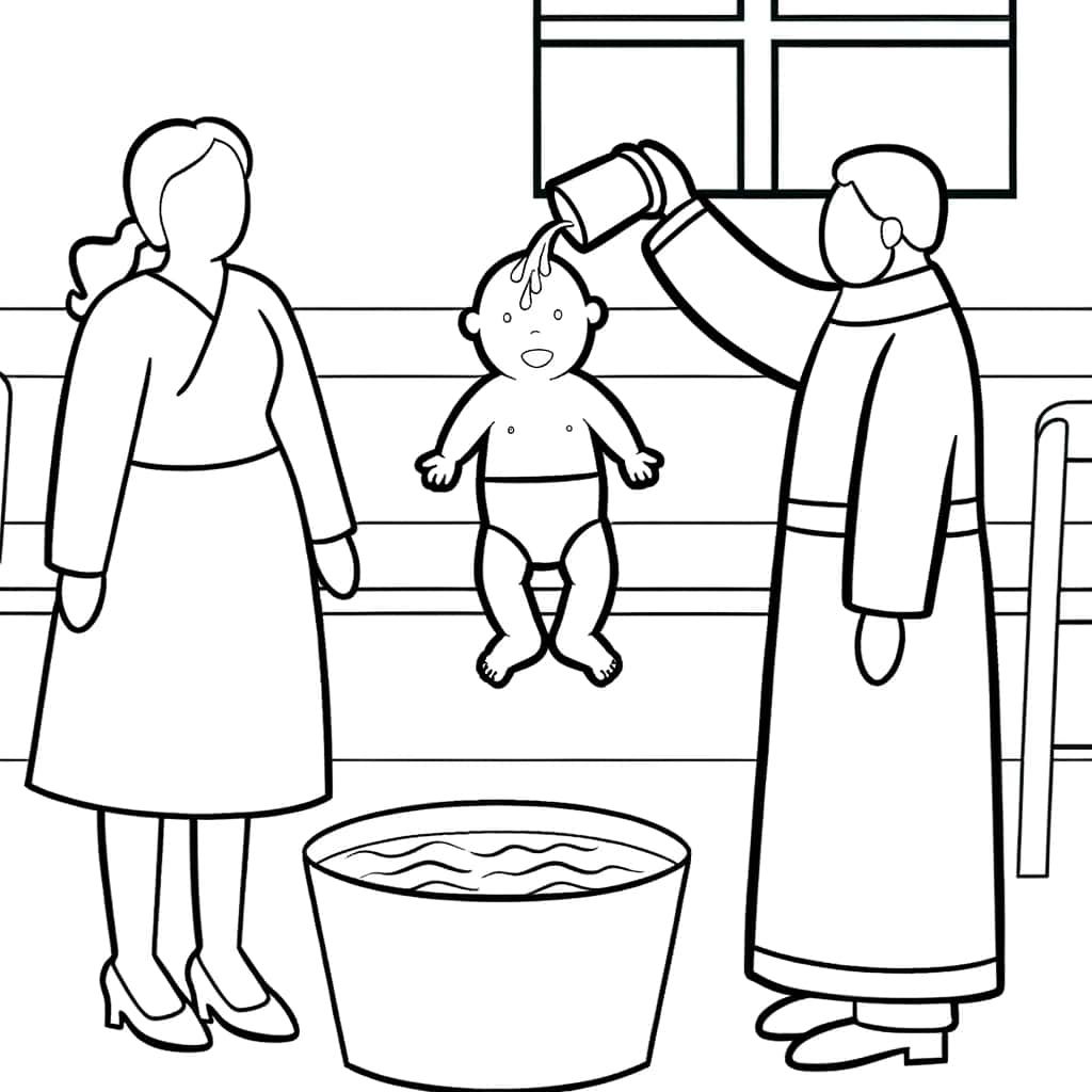 Coloriage Baptême à imprimer et colorier