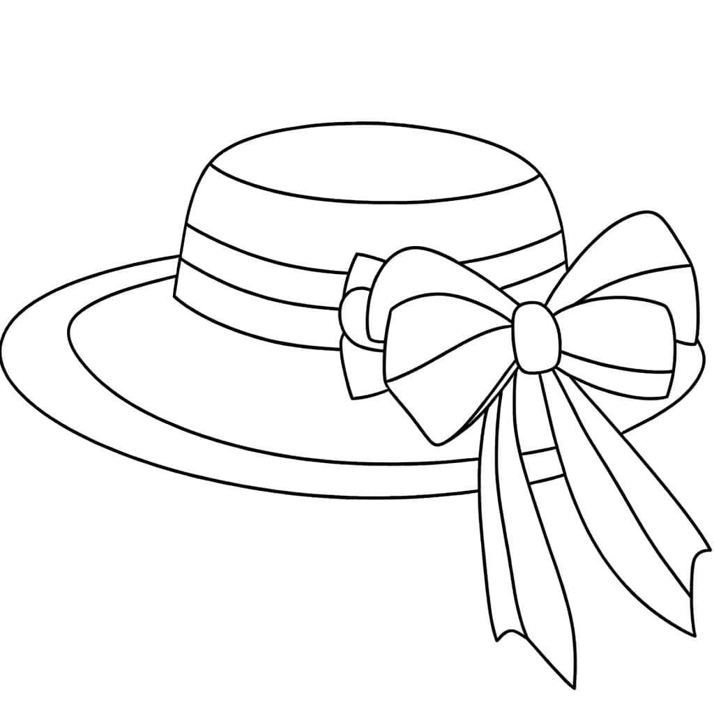 Coloriage Chapeau à ruban à imprimer et colorier
