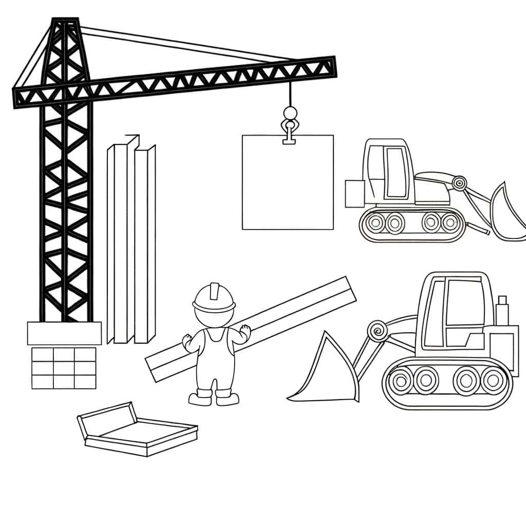 Coloriage Chantier de construction à imprimer et colorier
