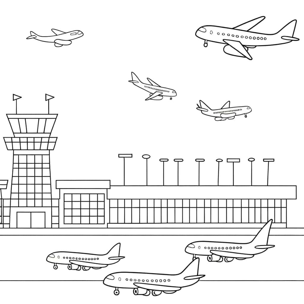 Coloriage Aéroport à imprimer et colorier