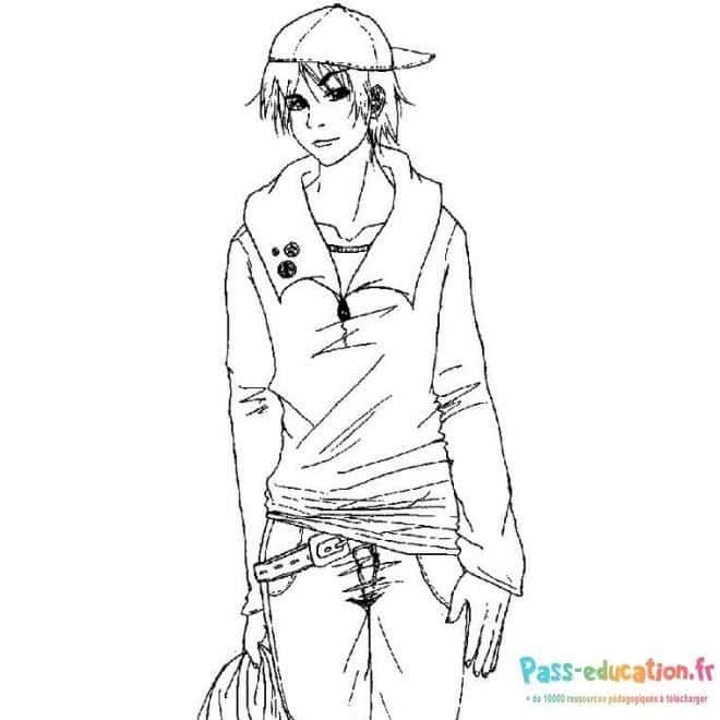 Coloriage Ado stylée à imprimer et colorier