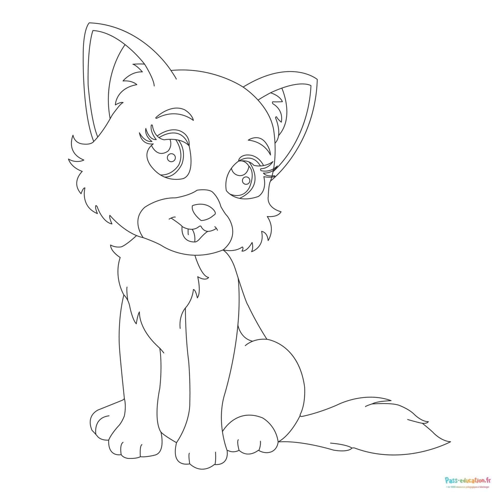 Coloriage Chaton mignon à imprimer et colorier