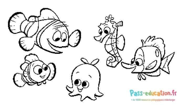 Coloriage Amis marins à imprimer et colorier