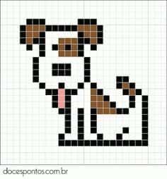 Coloriage Chiot pixelisé à imprimer et colorier