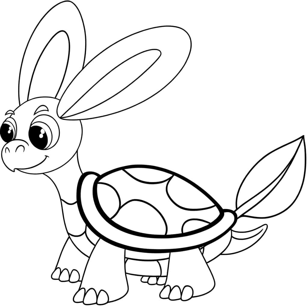 Coloriage Tortue à grandes oreilles à imprimer et colorier