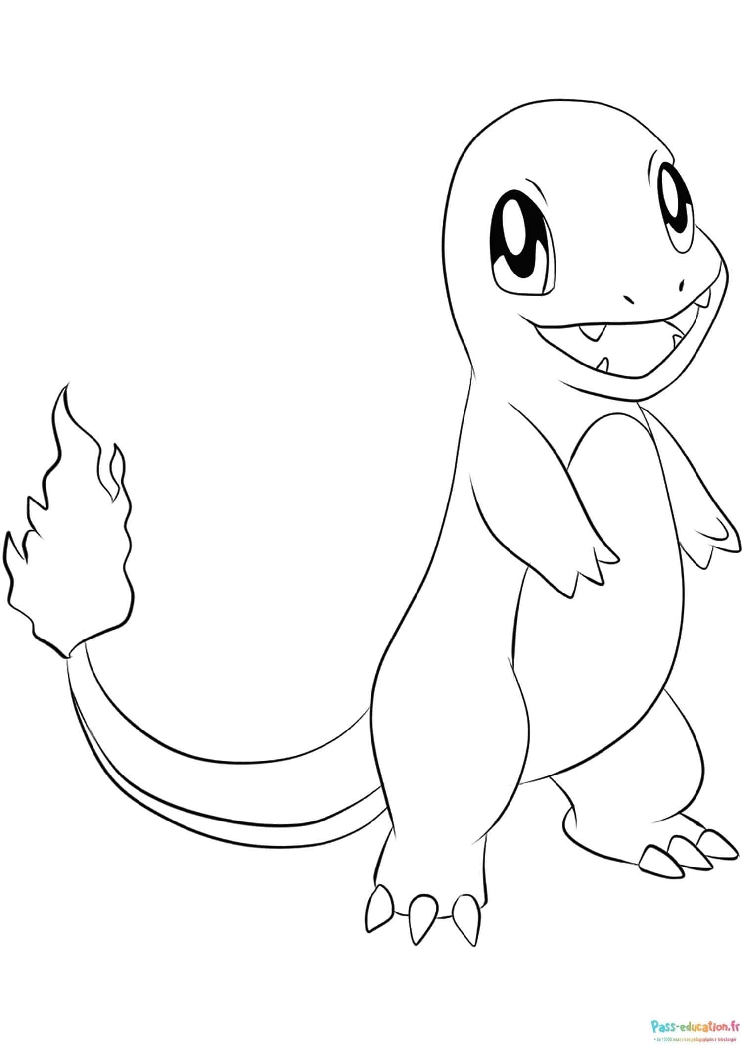 Coloriage Dessin de Charmander à imprimer et colorier