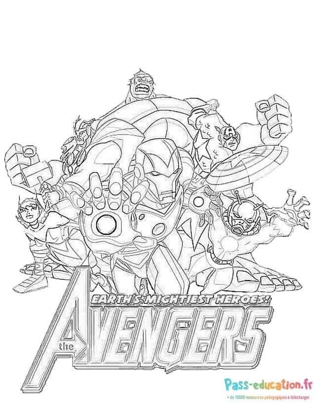 Coloriage Avengers héroïques à imprimer et colorier