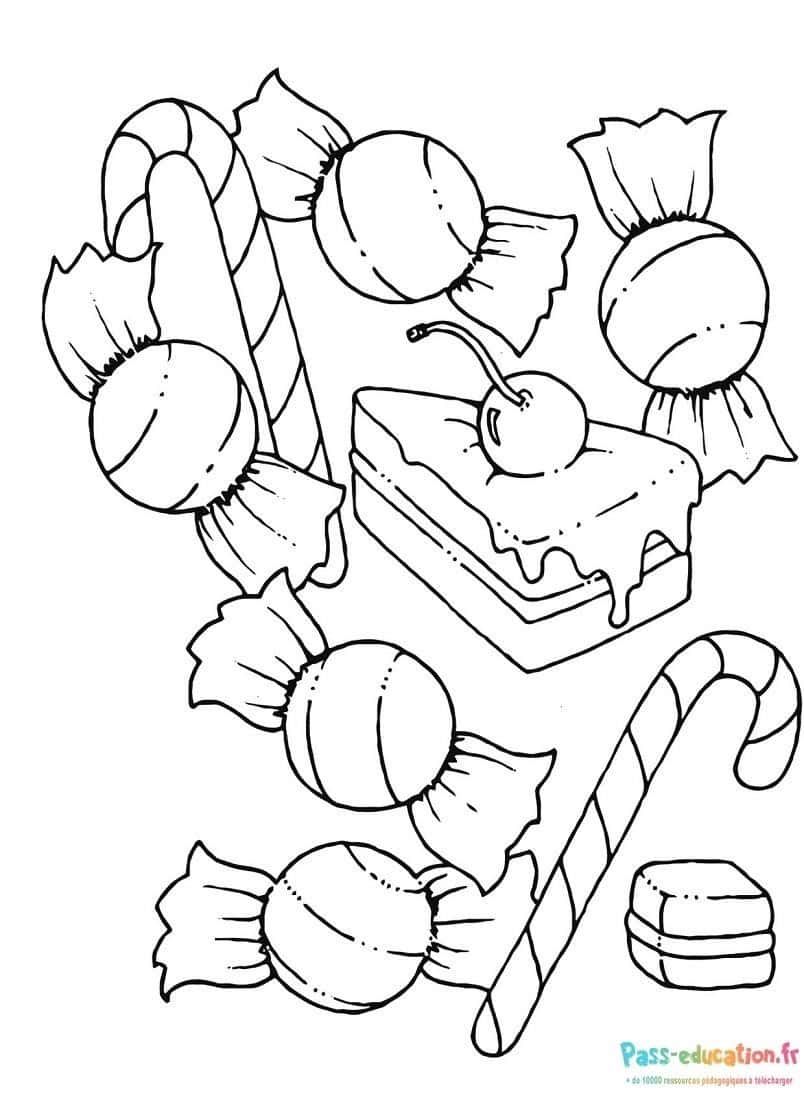 Coloriage Douceurs Sucrées à imprimer et colorier