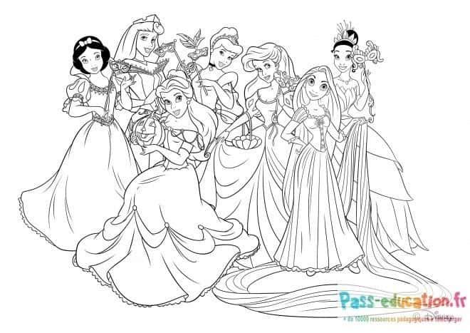 Coloriage Princesses Disney à imprimer et colorier