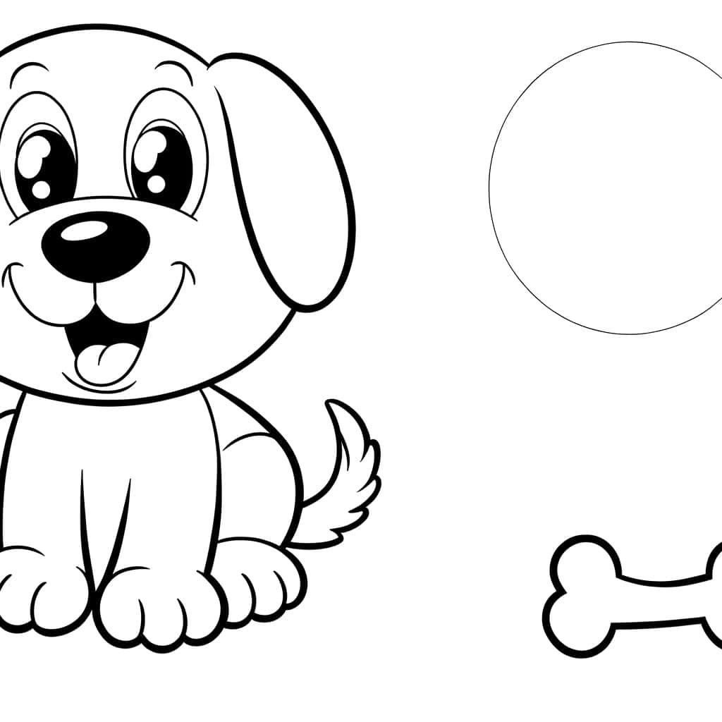 Coloriage Chiot heureux à imprimer et colorier