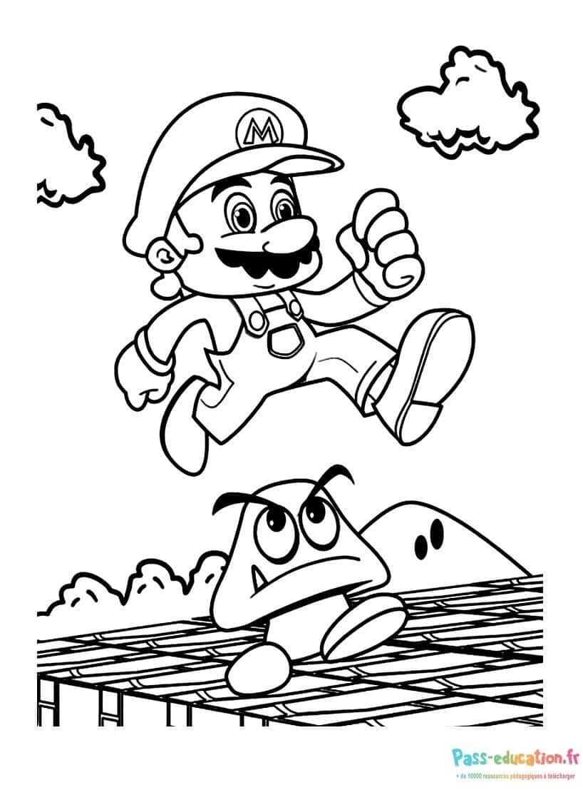 Coloriage Aventure de Mario à imprimer et colorier