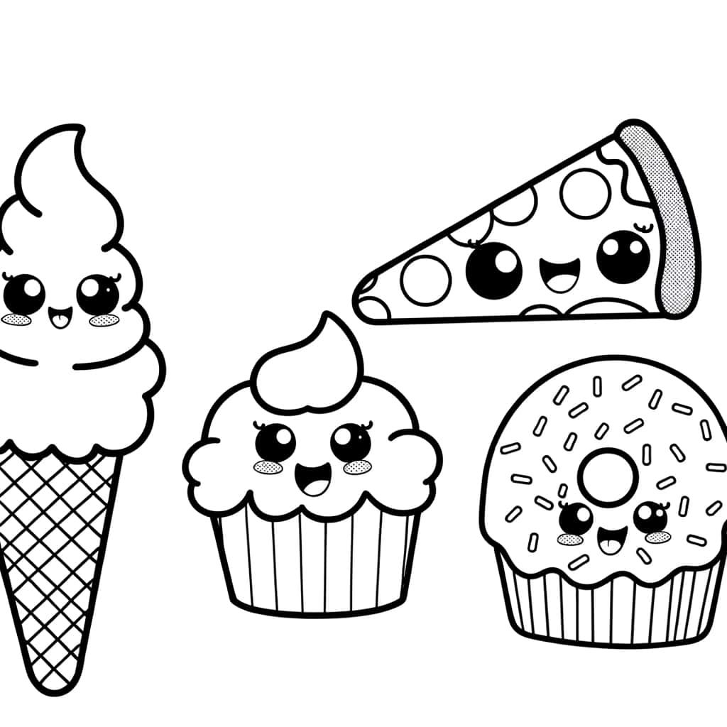 Coloriage Aliments Kawaii à imprimer et colorier