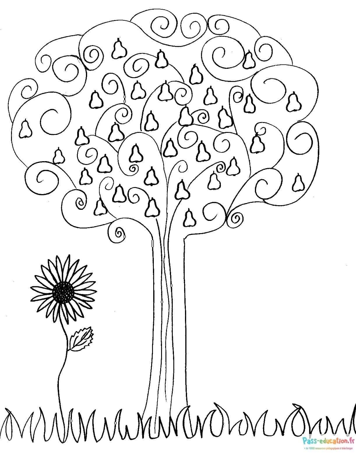 Coloriage Arbre coeur à imprimer et colorier