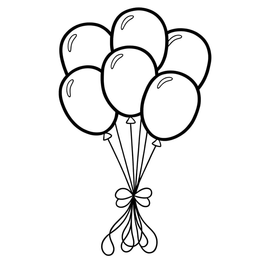 Coloriage Bouquet de ballons à imprimer et colorier
