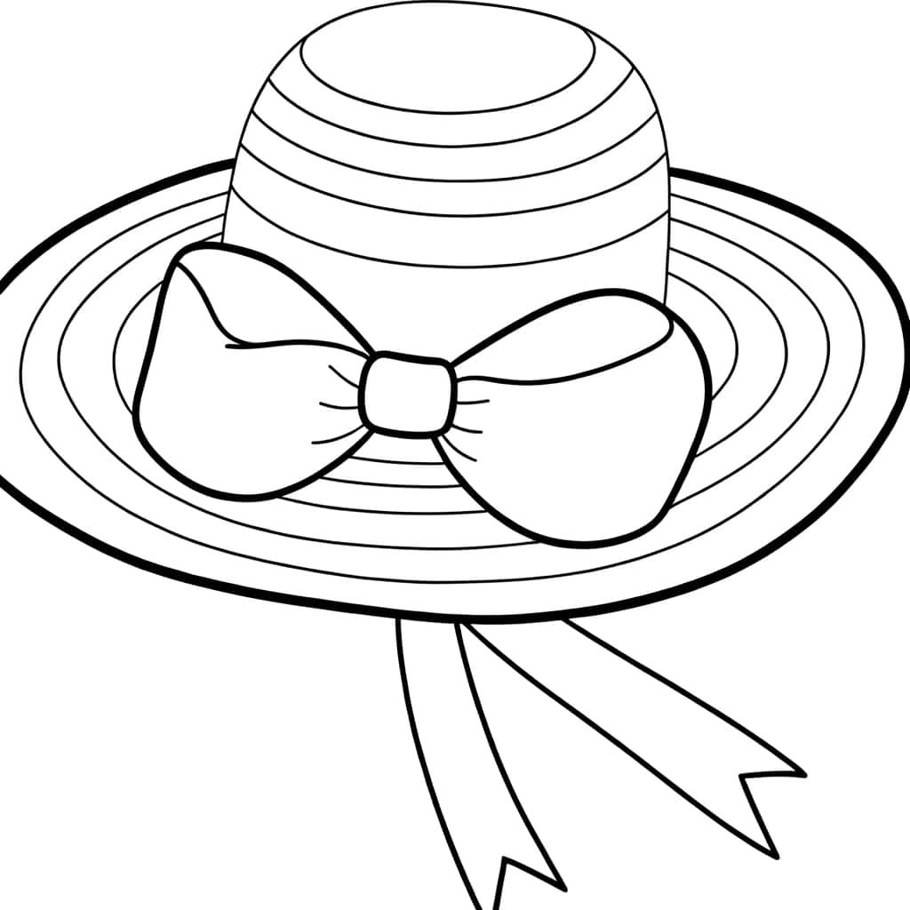 Coloriage Chapeau à ruban à imprimer et colorier
