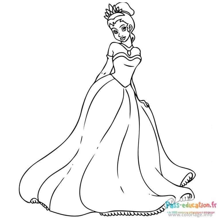 Coloriage Princesse élégante à imprimer et colorier
