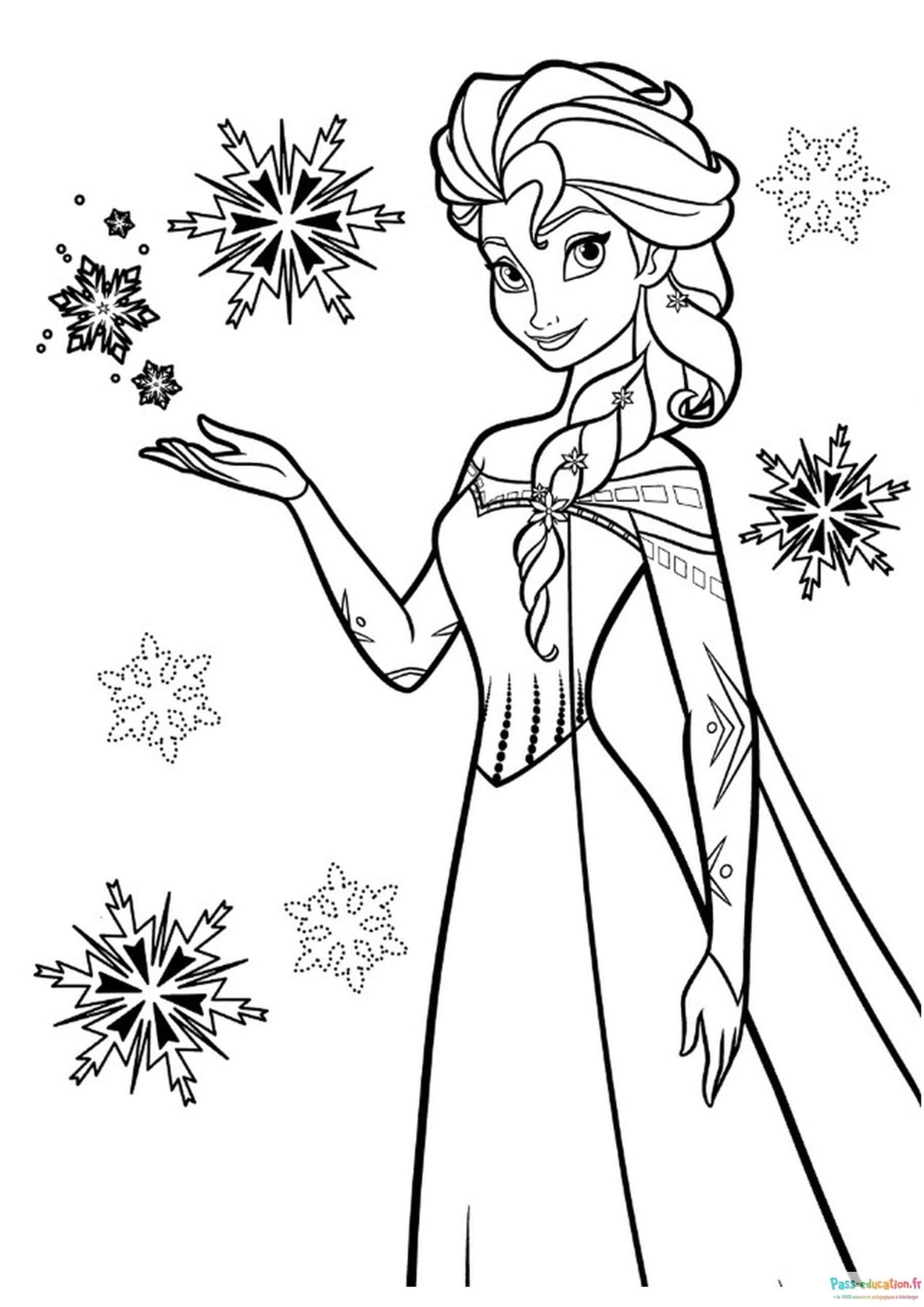 Coloriage Reine des neiges à imprimer et colorier