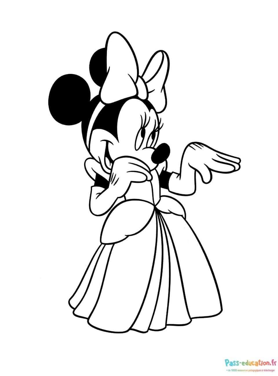 Coloriage Minnie élégante à imprimer et colorier