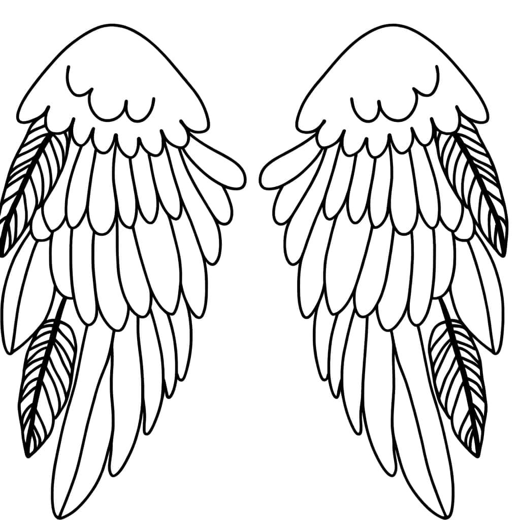 Coloriage Ailes d'ange à imprimer et colorier