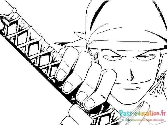 Coloriage One Piece Zoro à imprimer et colorier