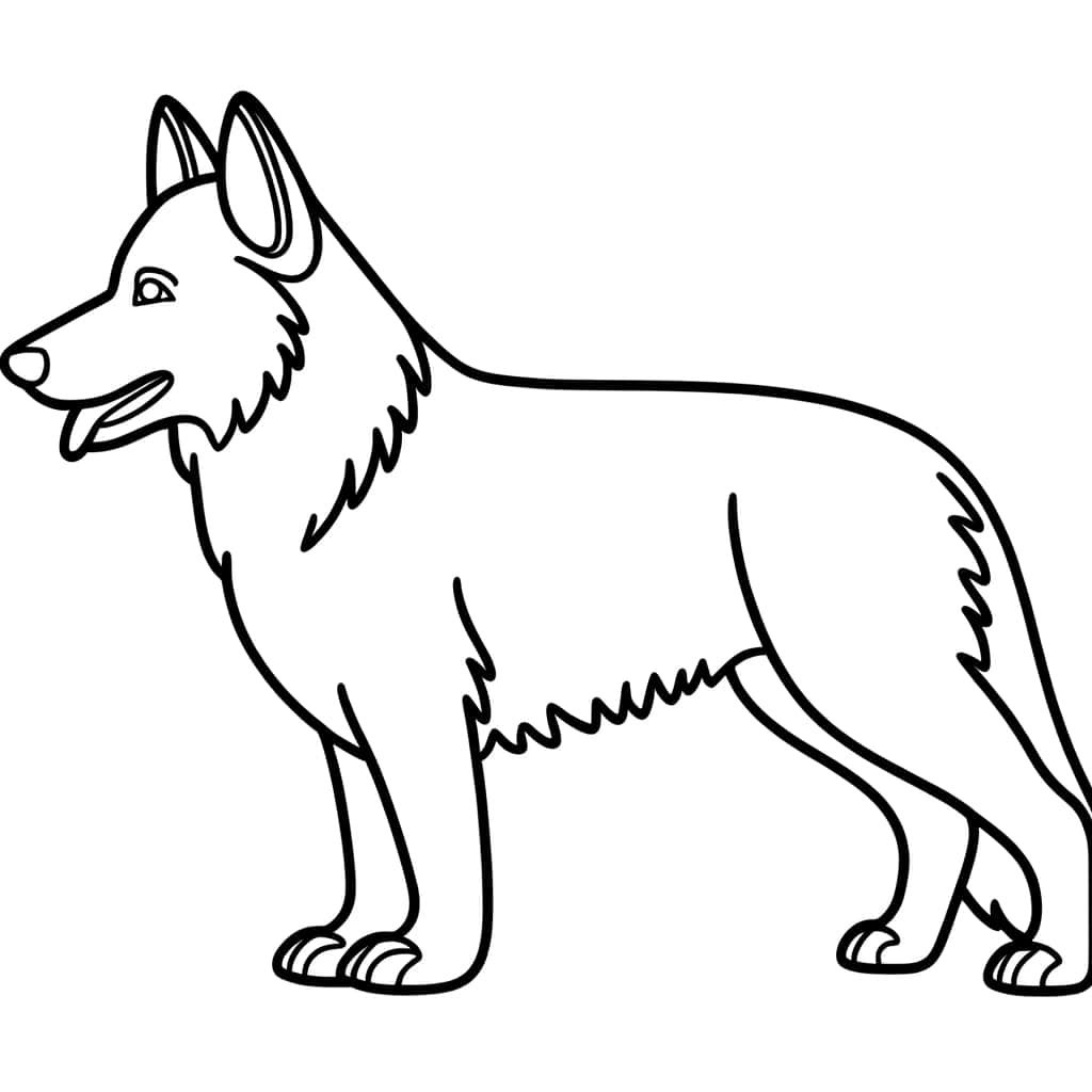 Coloriage Berger Allemand à imprimer et colorier