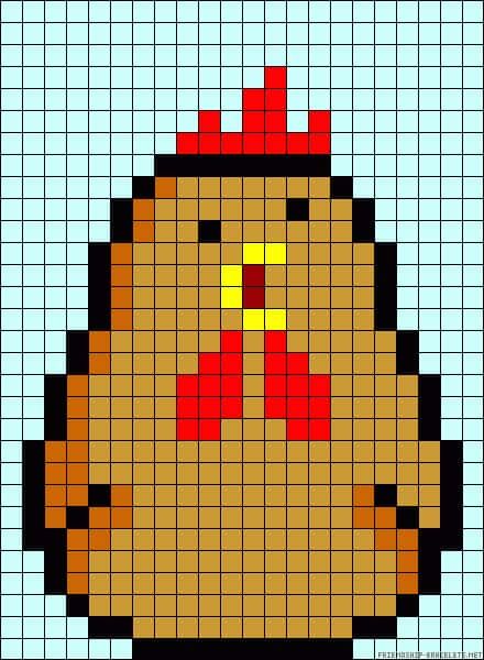 Coloriage Poussin pixelisé à imprimer et colorier